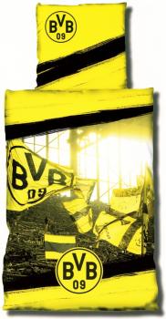 Bettwäsche BVB Borussia Dortmund - Fans und Fahnen - 135 x 200 cm - Mikrofaser